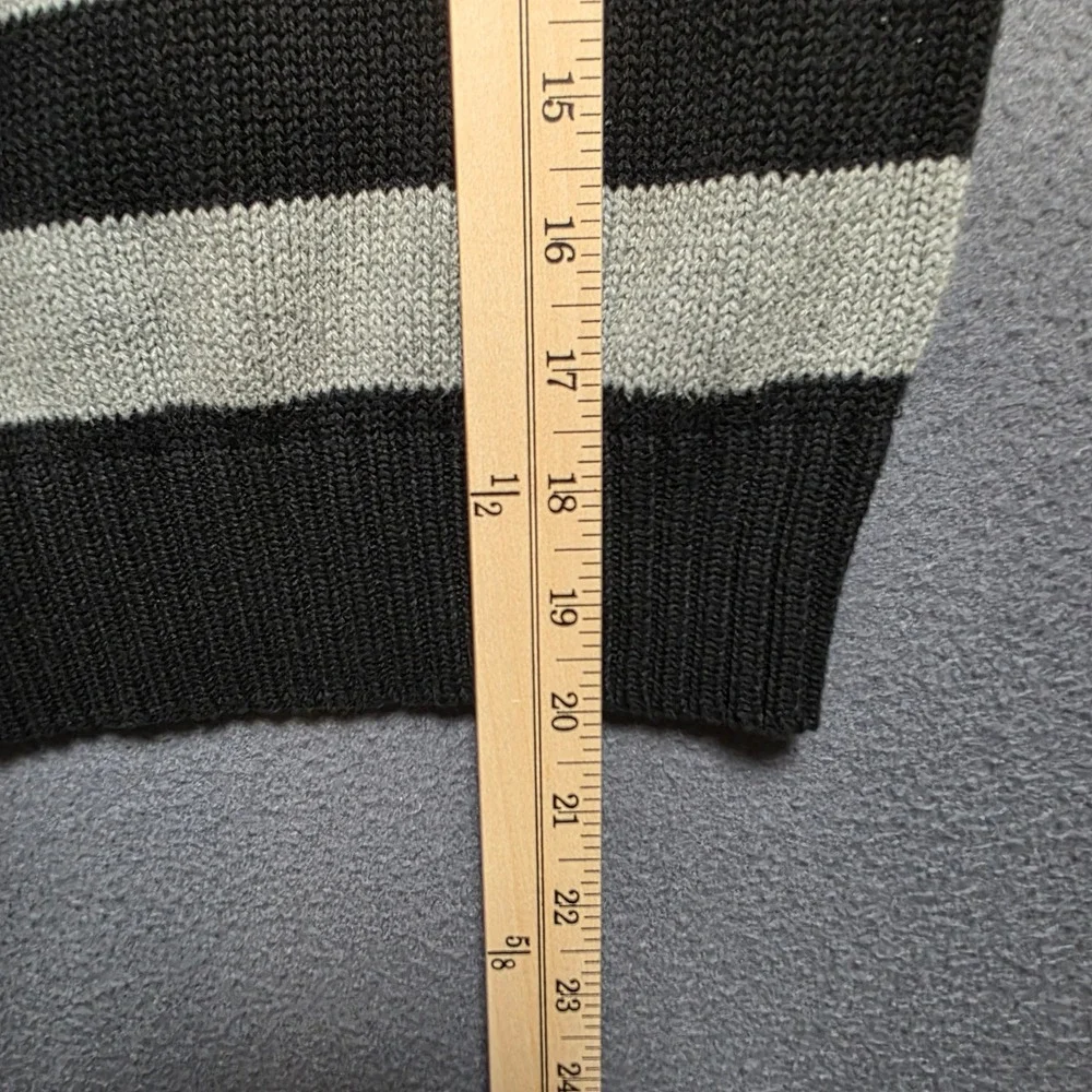 Old Navy Kids Boys Small Gray Black Striped Fair Isle Cotton Knit Sweater